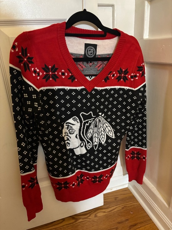 NHL Sweaters - NHL Blackhawks Holiday Sweater - M